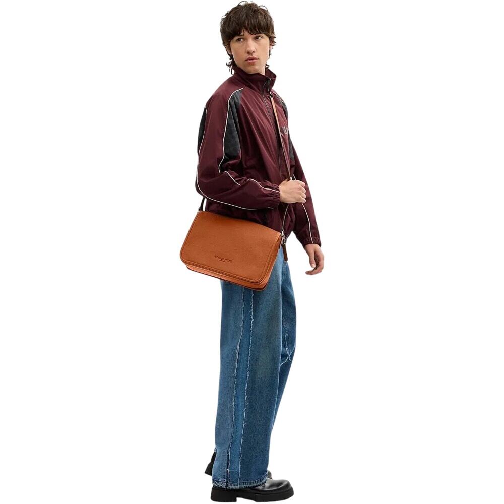 Coach Colby Messenger Pebbled Leather Amber Brown - Picture 3 of 3